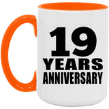 19th Anniversary 19 Years Anniversary - 15oz Accent Mug Orange