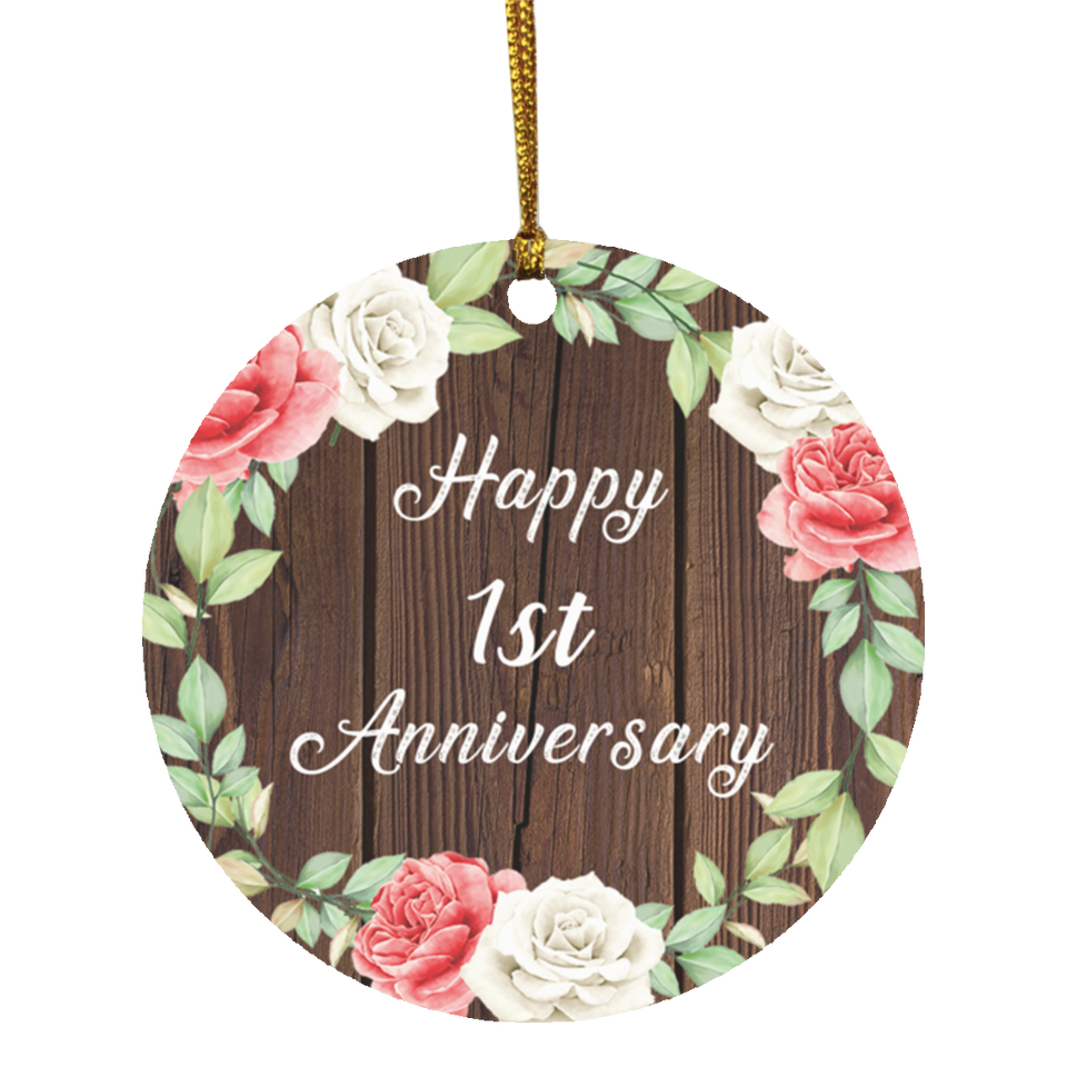 Happy 1st Anniversary - Circle Ornament A