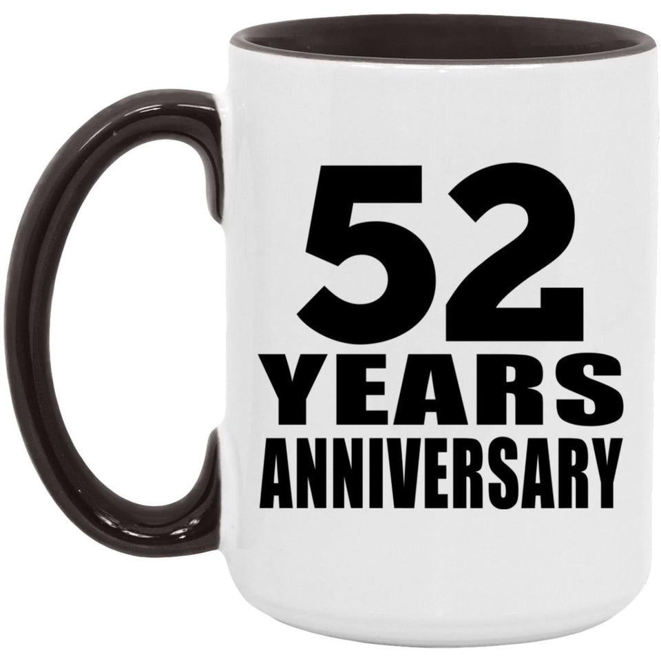 52nd Anniversary 52 Years - 15oz Accent Mug Black