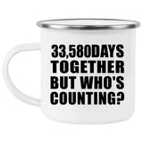92nd Anniversary 33,580 Days Together Who's Counting - 12oz Camping Mug