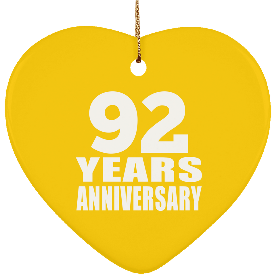 92nd Anniversary 92 Years - Heart Ornament