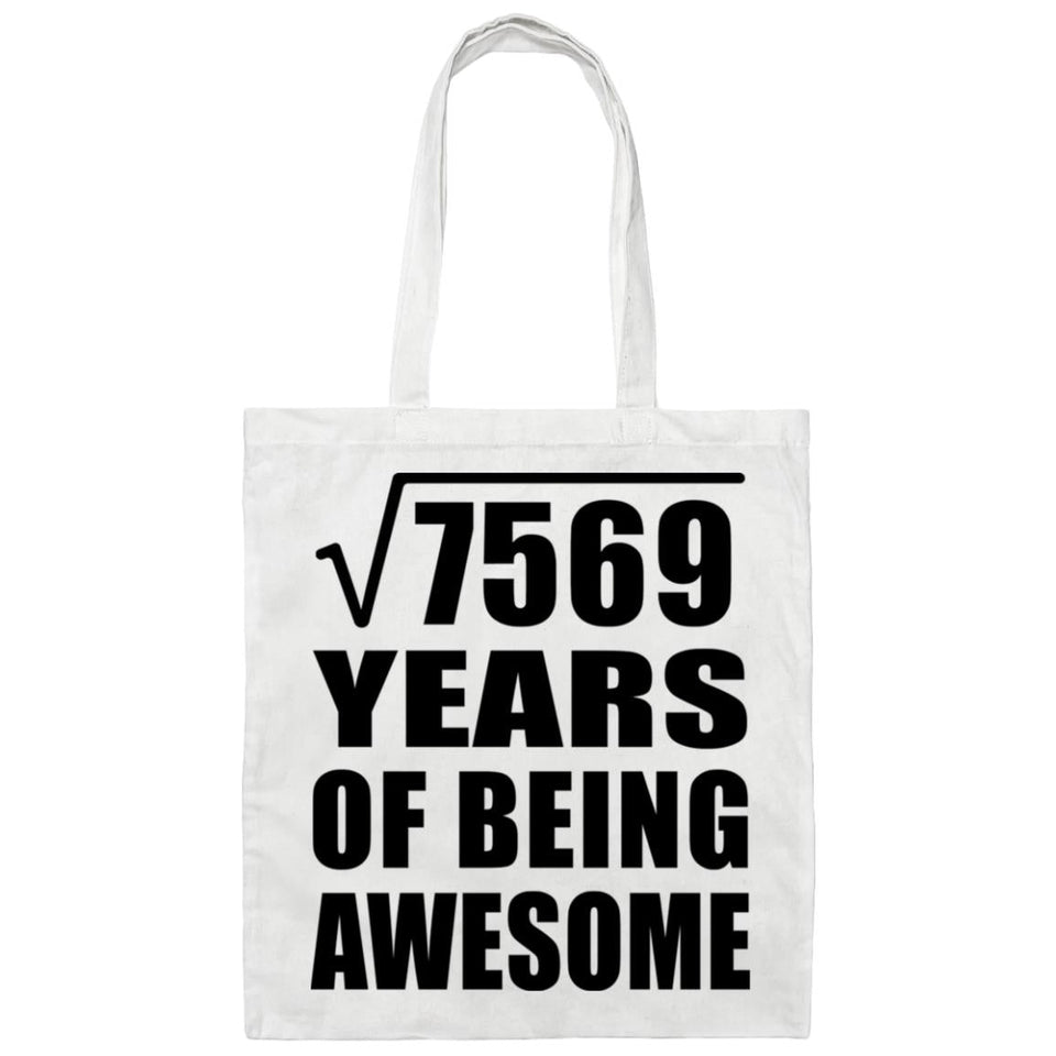 87th Birthday Square Root of 7569 Years of Being Awesome - Tote Bag White