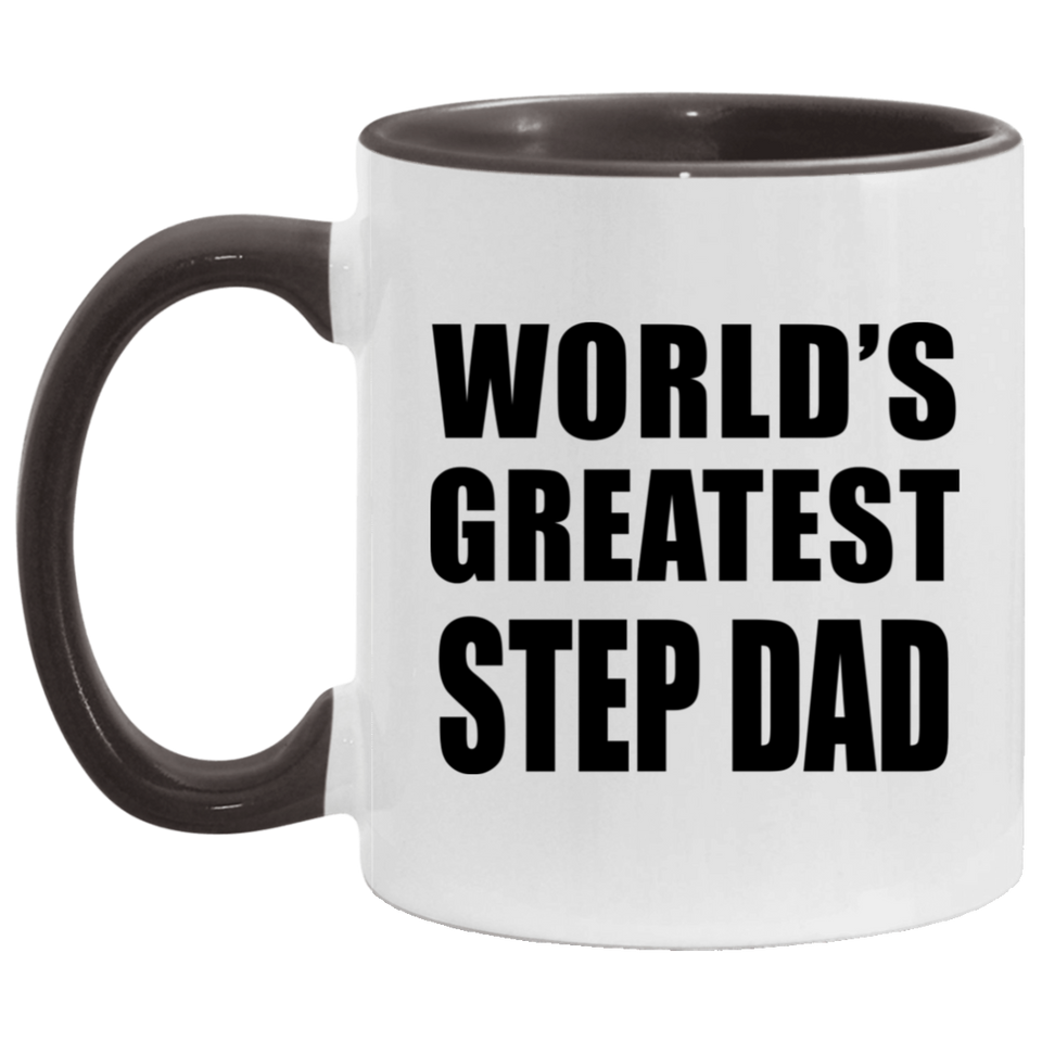 World's Greatest Step Dad - 11oz Accent Mug Black