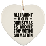 All I Want For Christmas Is More Stop Motion Animation - Heart Ornament