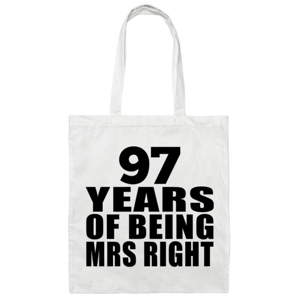 97th Anniversary 97 Years Of Being Mrs Right - Tote Bag White