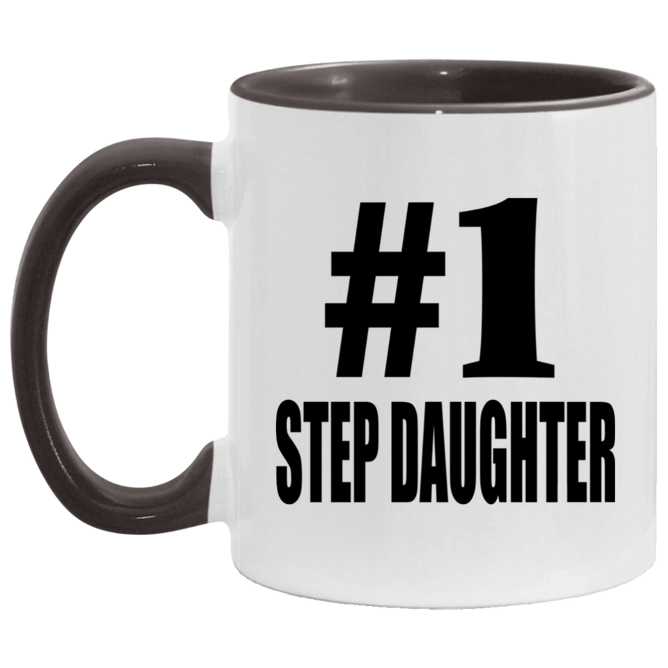 Number One #1 Step Daughter - 11oz Accent Mug Black