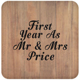 First Year As Mr & Mrs Price - Drink Coaster C