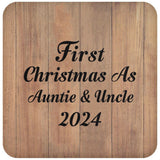 First Christmas As Auntie & Uncle 2024 - Drink Coaster C