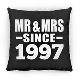 27th Anniversary Mr & Mrs Since 1997 - Throw Pillow Black