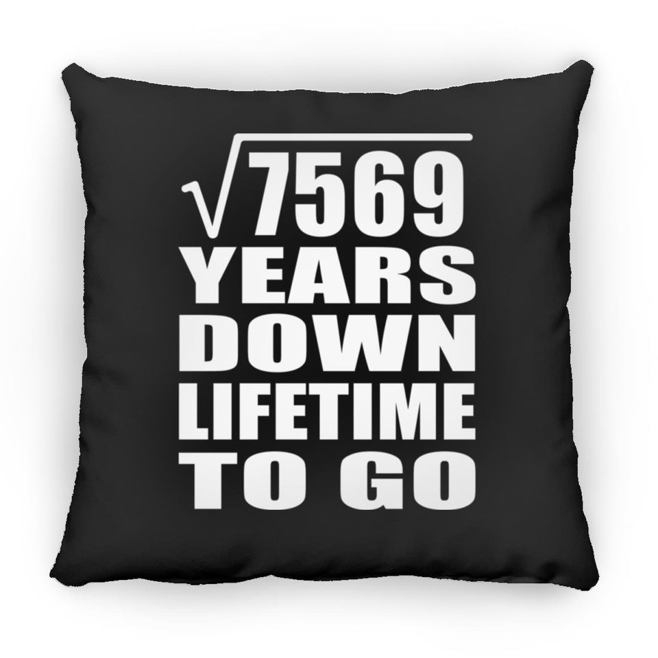 87th Anniversary Square Root of 7569 Years Lifetime To Go - Throw Pillow Black