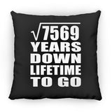 87th Anniversary Square Root of 7569 Years Lifetime To Go - Throw Pillow Black