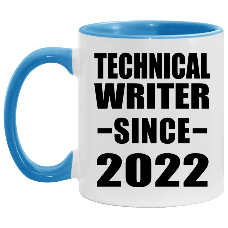 Technical Writer Since 2022 - 11oz Accent Mug Blue