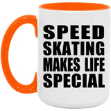Speed Skating Makes Life Special - 15oz Accent Mug Orange