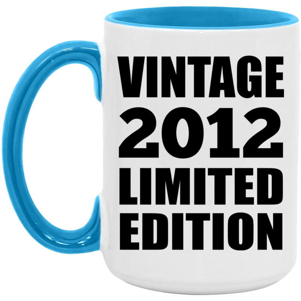 12th Birthday Vintage 2012 Limited Edition - 15oz Accent Mug Blue
