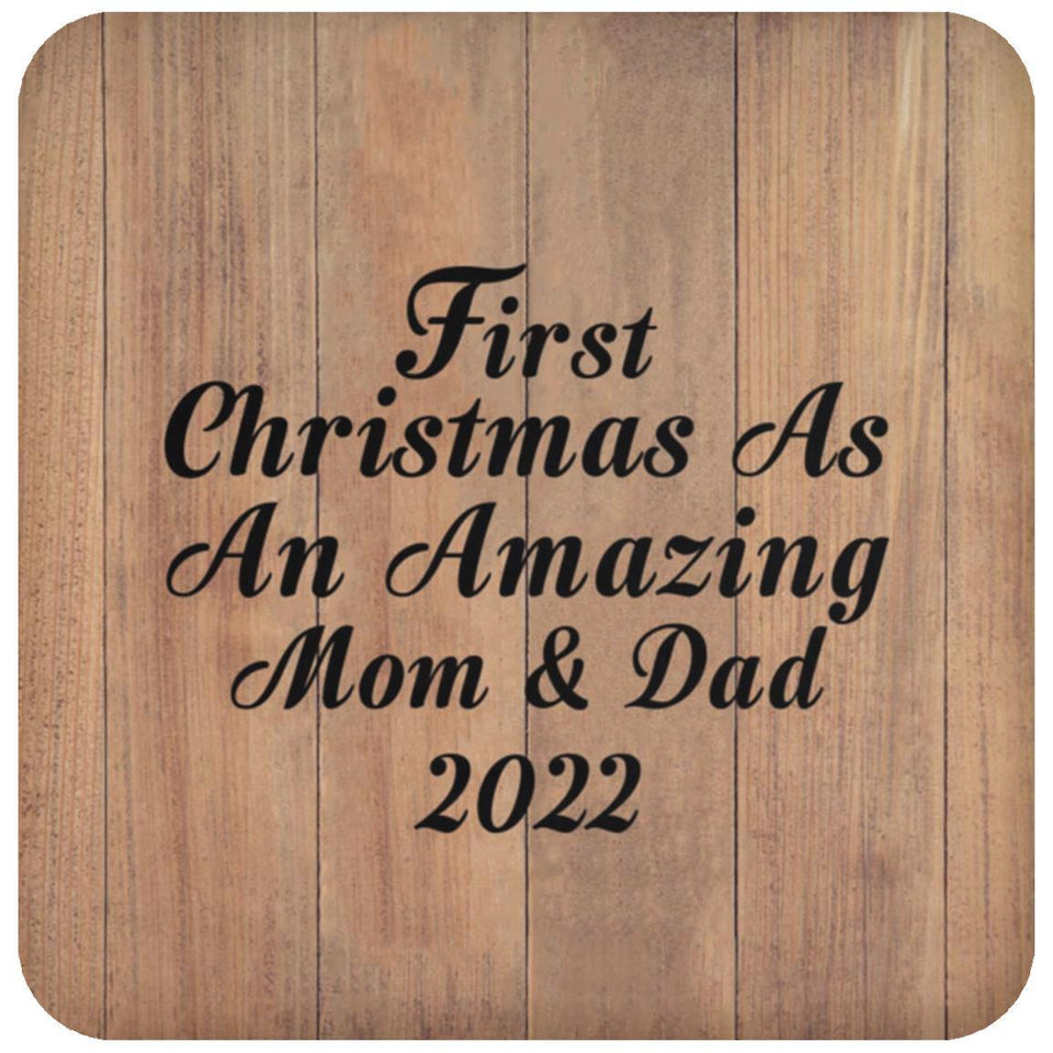 First Christmas As An Amazing Mom & Dad 2022 - Drink Coaster C