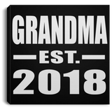 Grandma Established EST. 2018 - Canvas Square