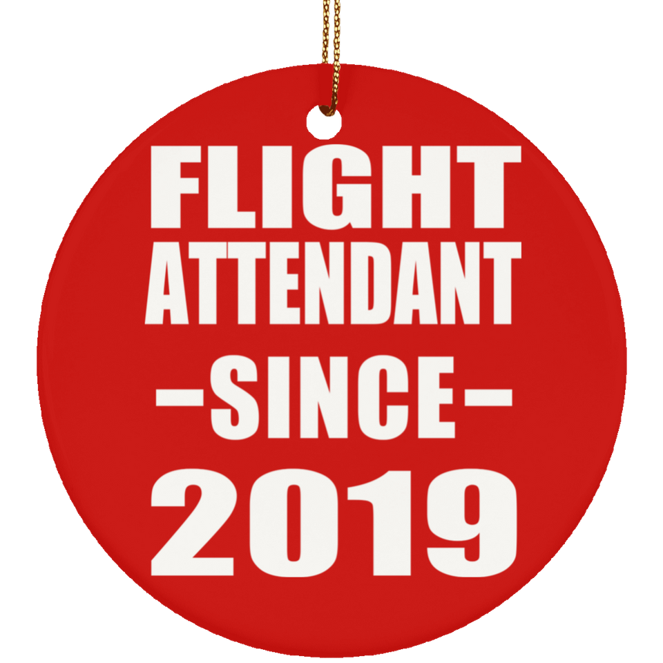 Flight Attendant Since 2019 - Circle Ornament