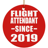 Flight Attendant Since 2019 - Circle Ornament