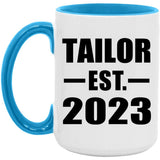 Tailor Established EST. 2023 - 15oz Accent Mug Blue