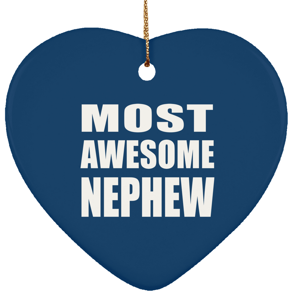 Most Awesome Nephew - Heart Ornament