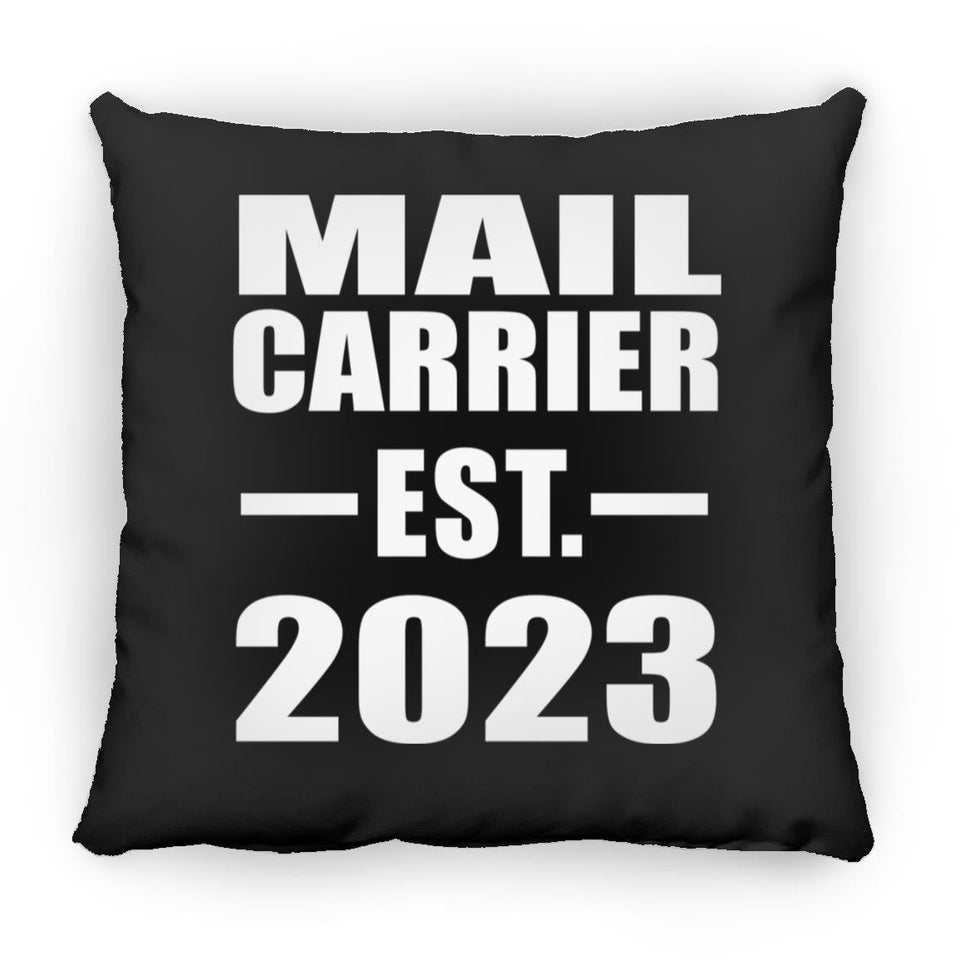 Mail Carrier Established EST. 2023 - Throw Pillow Black