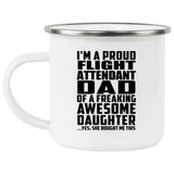 Proud Flight Attendant Dad Of Awesome Daughter - 12oz Camping Mug