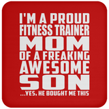 Proud Fitness Trainer Mom Of Awesome Son - Drink Coaster