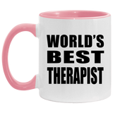 World's Best Therapist - 11oz Accent Mug Pink