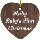 Ruby Baby's First Christmas - Heart Ornament D