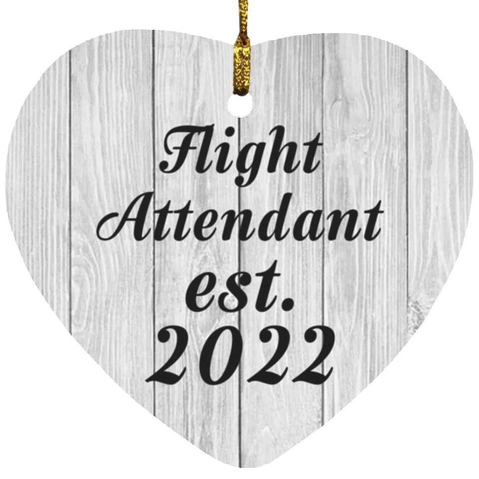Flight Attendant Established Est. 2022 - Heart Ornament F
