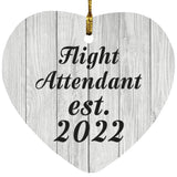 Flight Attendant Established Est. 2022 - Heart Ornament F