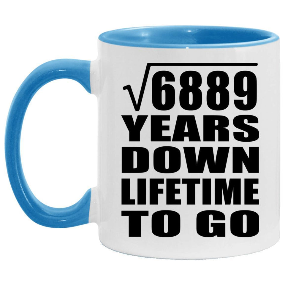 83rd Anniversary Square Root of 6889 Years Lifetime To Go - 11oz Accent Mug Blue