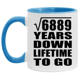 83rd Anniversary Square Root of 6889 Years Lifetime To Go - 11oz Accent Mug Blue