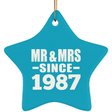 37th Anniversary Mr & Mrs Since 1987 - Star Ornament