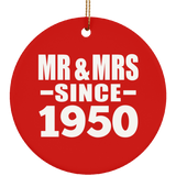 74th Anniversary Mr & Mrs Since 1950 - Circle Ornament