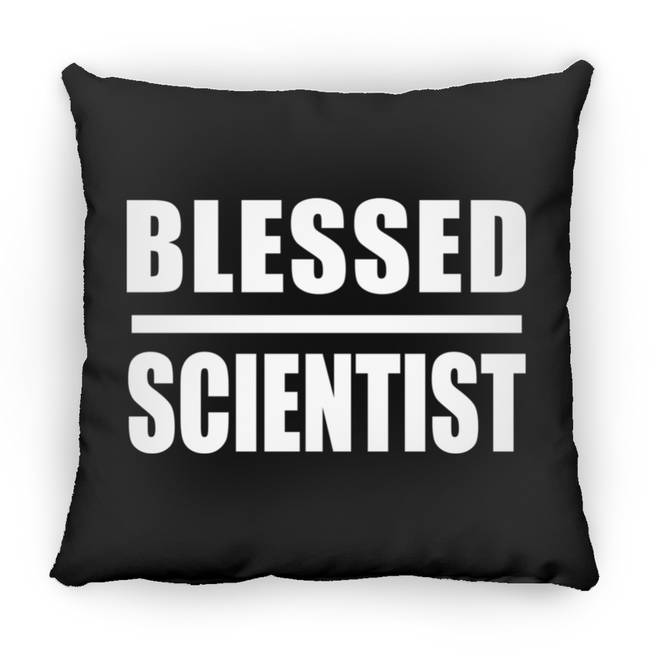 Blessed Scientist - Throw Pillow Black