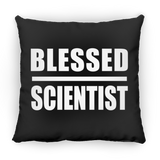 Blessed Scientist - Throw Pillow Black