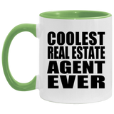 Coolest Real Estate Agent Ever - 11oz Accent Mug Green