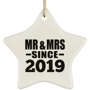 5th Anniversary Mr & Mrs Since 2019 - Star Ornament