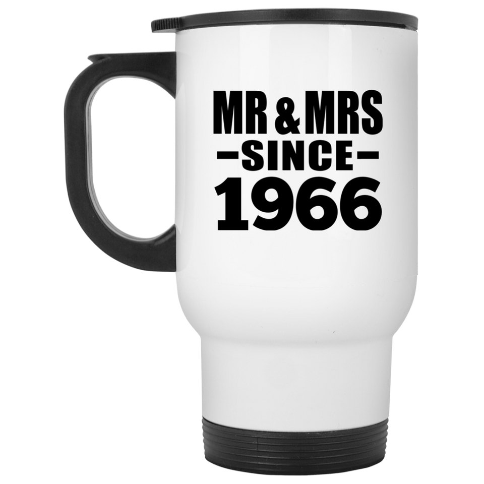 58th Anniversary Mr & Mrs Since 1966 - White Travel Mug