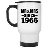 58th Anniversary Mr & Mrs Since 1966 - White Travel Mug
