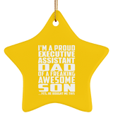 Proud Executive Assistant Dad Of Awesome Son - Star Ornament
