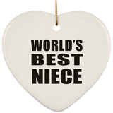 World's Best Niece - Heart Ornament