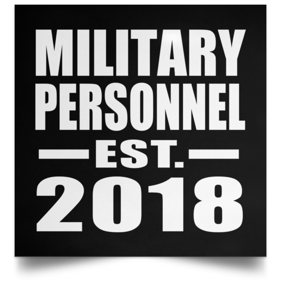 Military Personnel Established EST. 2018 - Poster Square