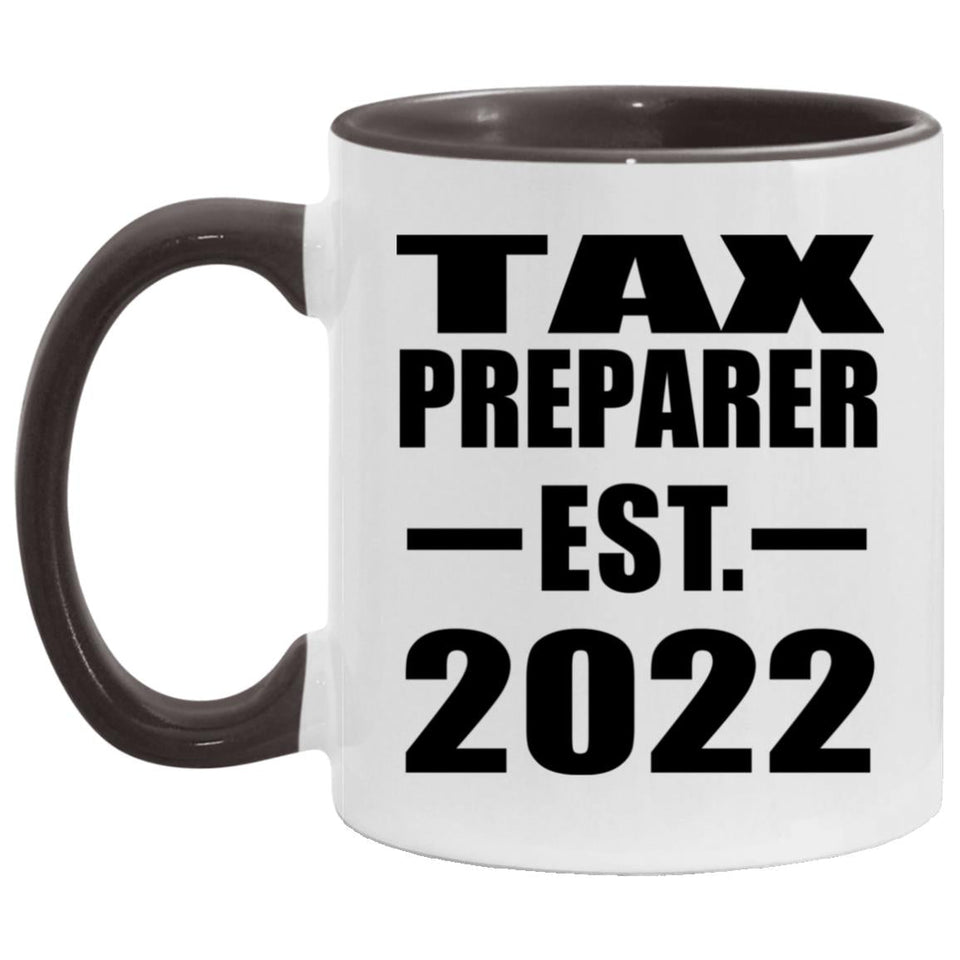 Tax Preparer Established EST. 2022 - 11oz Accent Mug Black