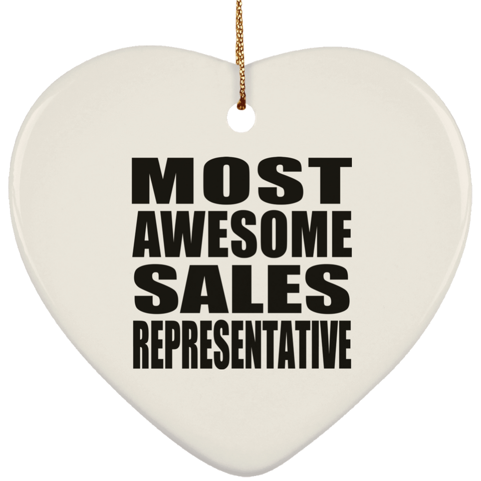 Most Awesome Sales Representative - Heart Ornament