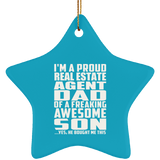 Proud Real Estate Agent Dad Of Awesome Son - Star Ornament