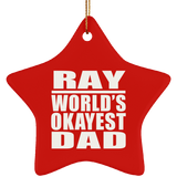 Ray World's Okayest Dad - Star Ornament