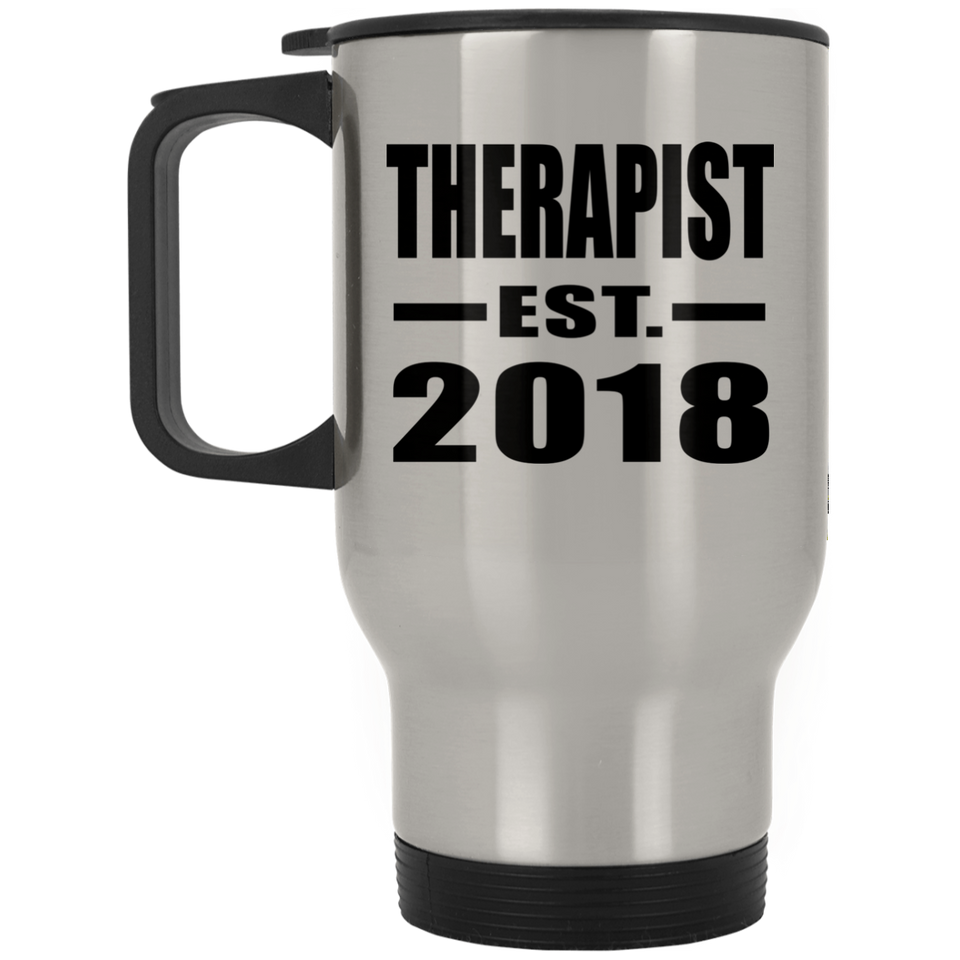 Therapist Established EST. 2018 - Silver Travel Mug