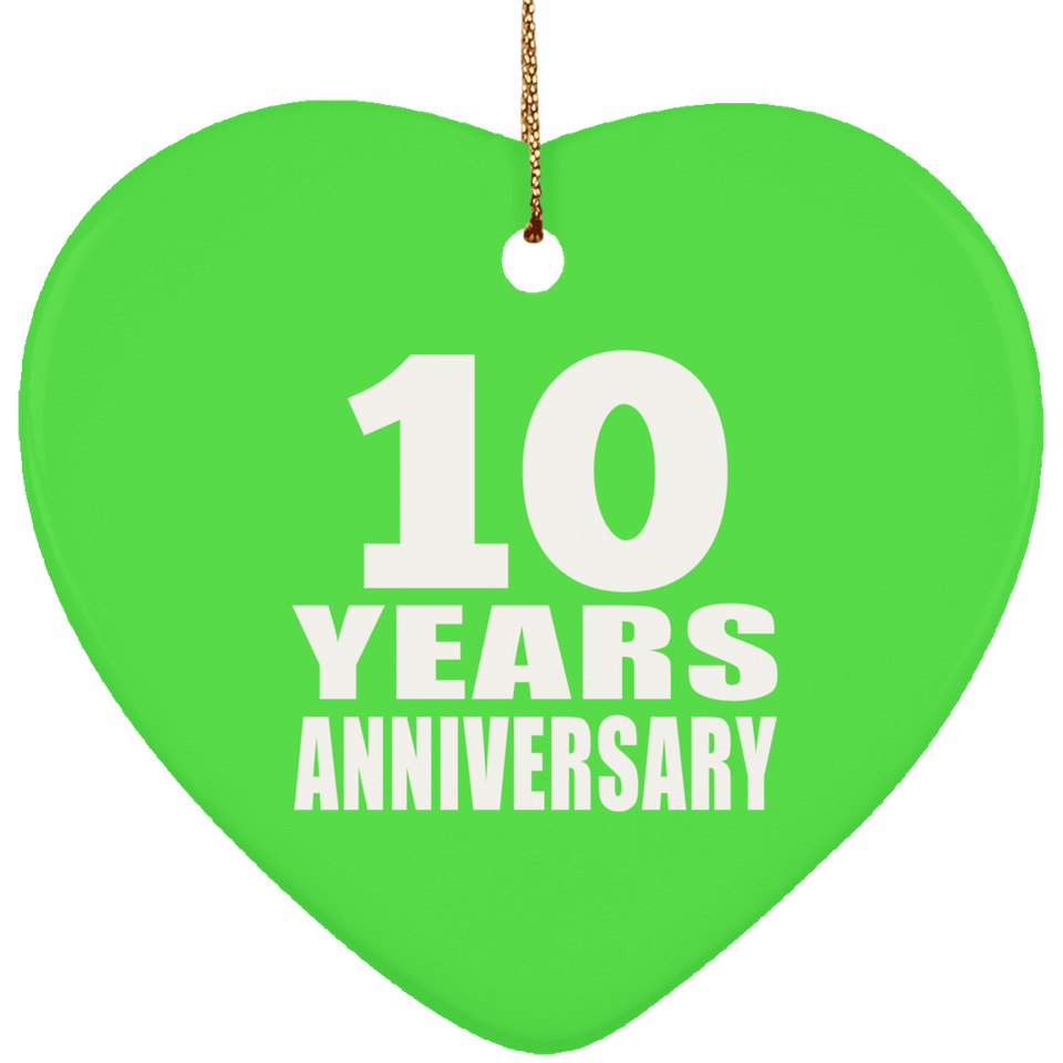 10th Anniversary 10 Years - Heart Ornament